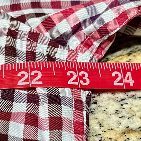 ROBERT GRAHAM Red Checked Gingham Shirt Men's‎ Sz L Fold Back Cuffs Long Sleeve - Picture 12 of 14